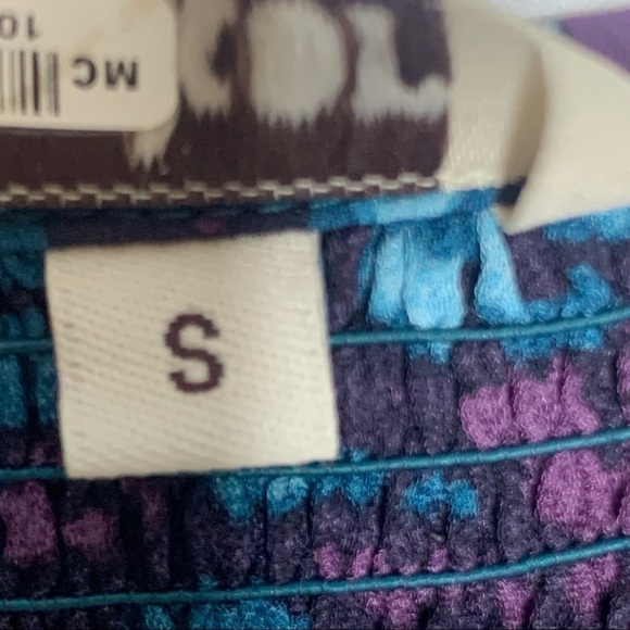 TUCKER Silk Mini Dress Purple Blue Frond Print Small - Picture 11 of 13